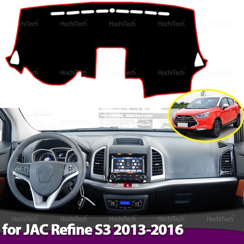 Imagen 1 del producto Para JAC Refine S3 T50 Sei 3 JS3 pre-facelift 2013-2016 tablero de cubierta alfombrilla antideslizante almohadilla protectora alfombra parasol de coche