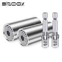 Binoax 7-19mm Universal Ratchet Socket 2 Sets Magic Spanner Grip Multi Function Power Drill Adapter Car Hand Tools Repair Kit