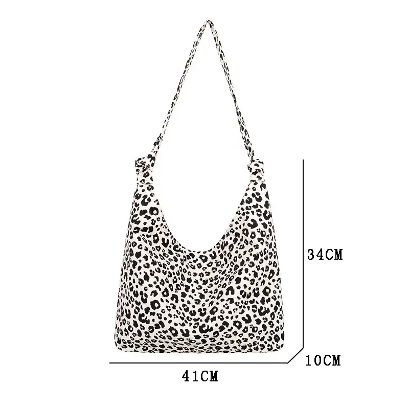 Women\'s Bag Cheap Casual Large Capacity Shoulder Bags Shopper Canvas Fashion Harajuku Zipper Leopard Print Ulzzang Handbags