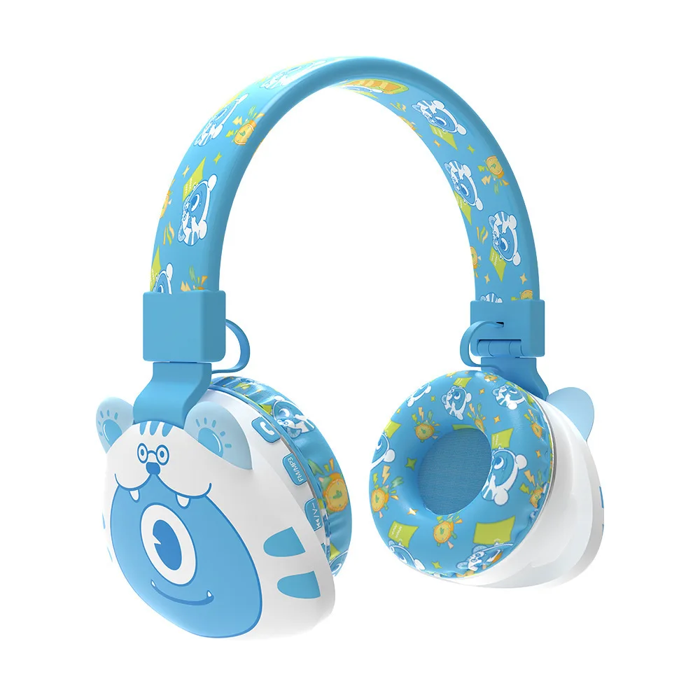 

Kids Wireless Headphones with Mic Cute Cartoon Headset Bluetooth 5.0 Support SD Card 85db Children's Earphone Boy Girls Gifts