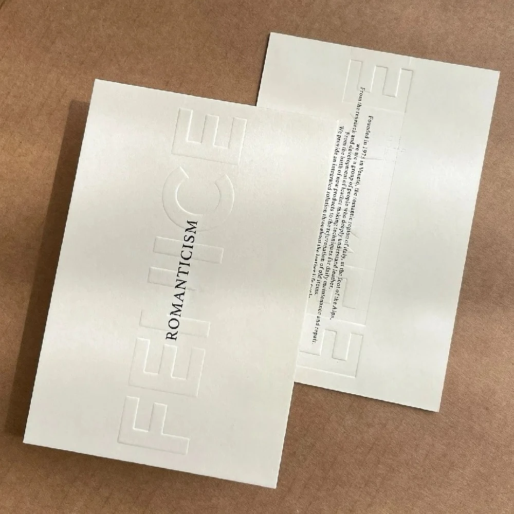 480gsm White Cardboard Exquisite Embossed Business Card Custom Logo Art Paper Digital Printing