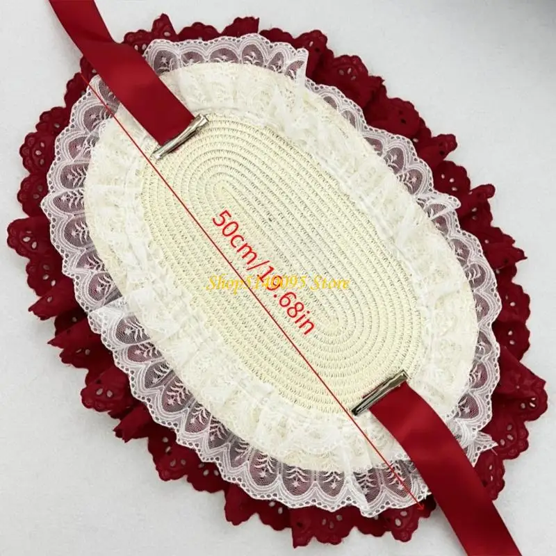 DXAE Contemporary Anime Dancing Party Hat Fashion Hairpiece Base Ornate Lace Detail Adjustable Band Sun Protective Gear