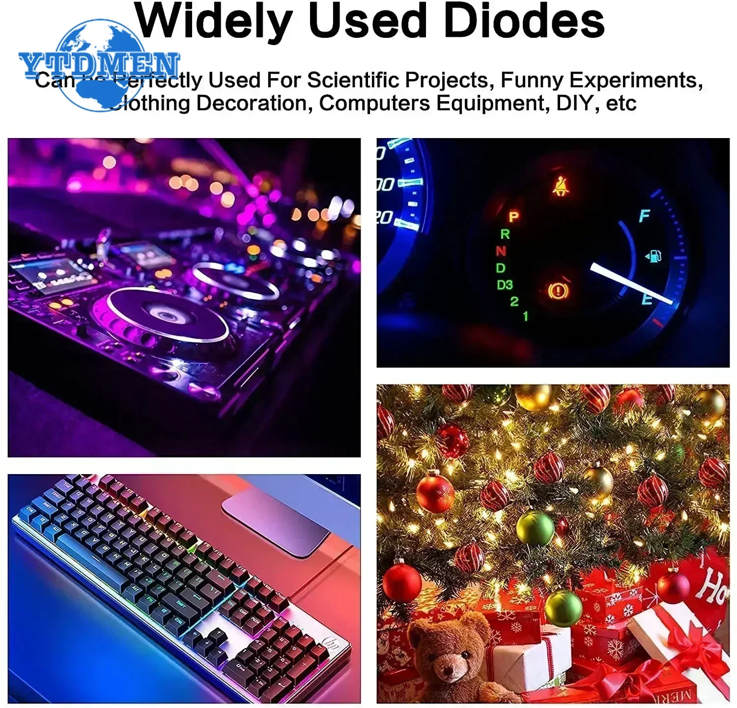 50/100pcs F3 Ultra Bright Light Emitting Diodes 3MM Round Green/Yellow/Blue/White/Red LED Lamp Emitting Diode Kit