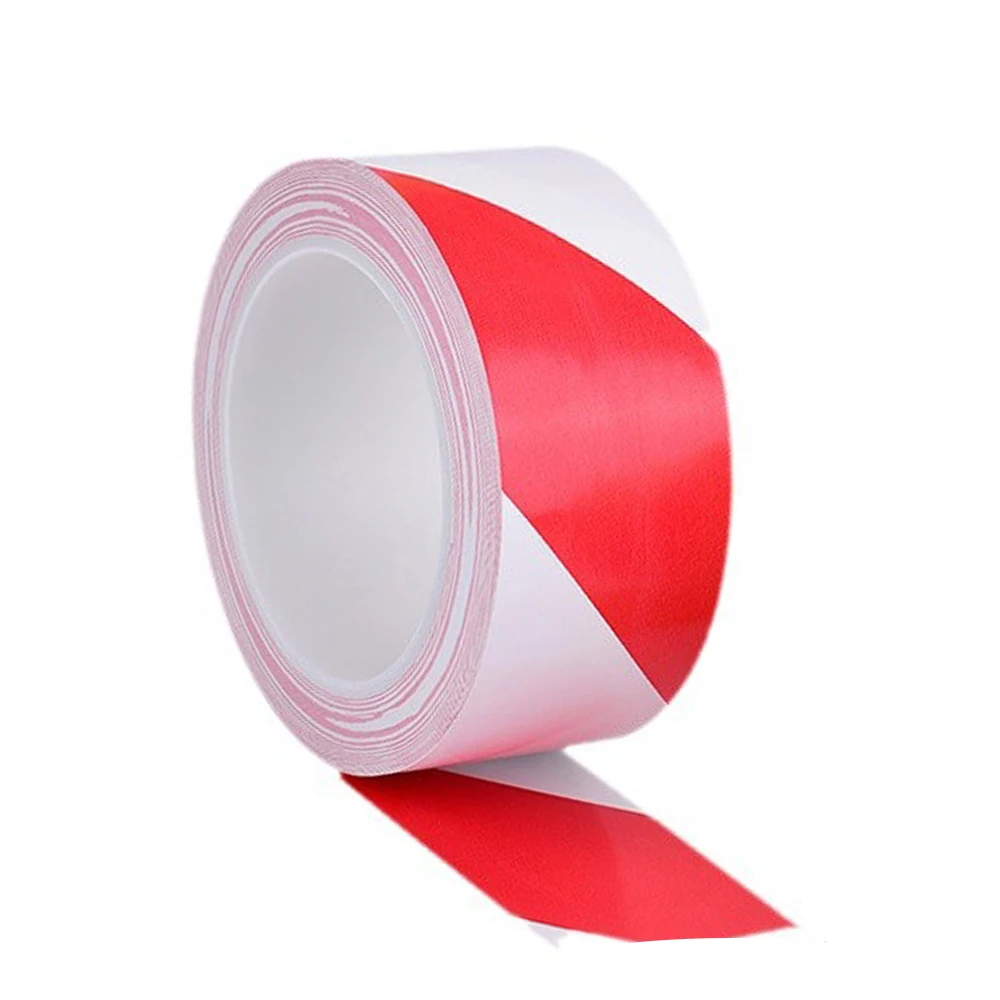 4 Rolls Warning Tape Red & White Spotted Horse Line Safety Workshop Floor Staircase Adhesive Tape Warning Marking