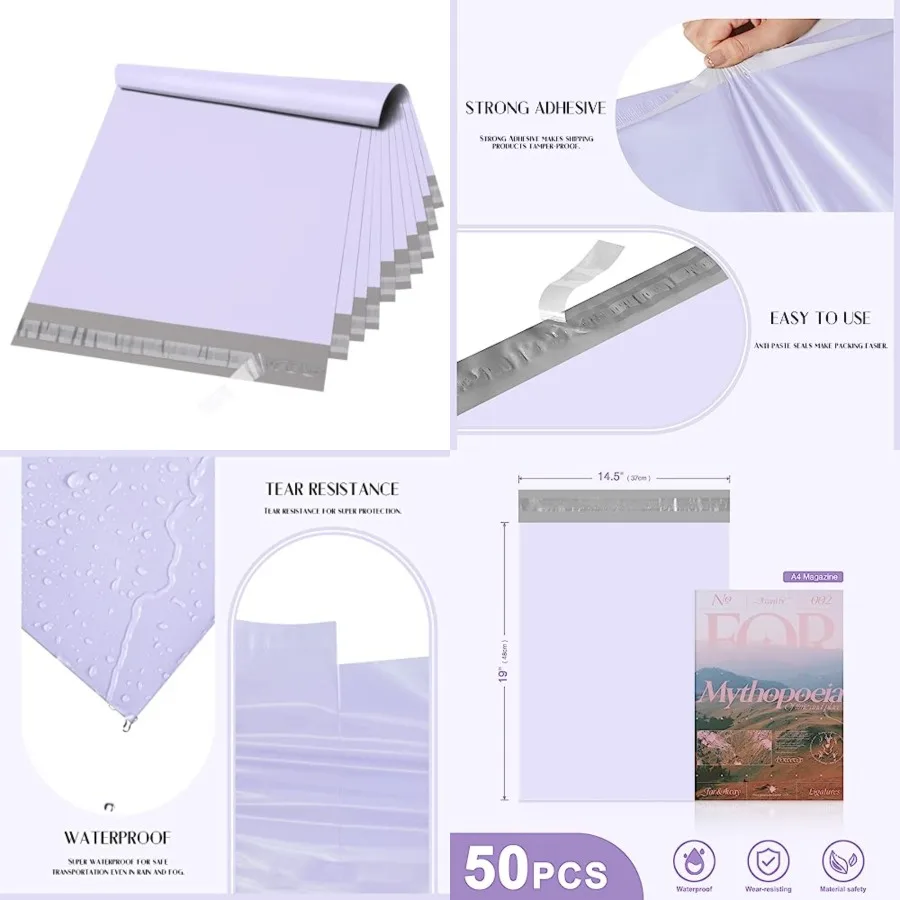 

Large Poly Mailers, Waterproof Shipping Bags for Clothing, Tear-resistant Mailers Poly Bags for Small Business Suppliers, Stron
