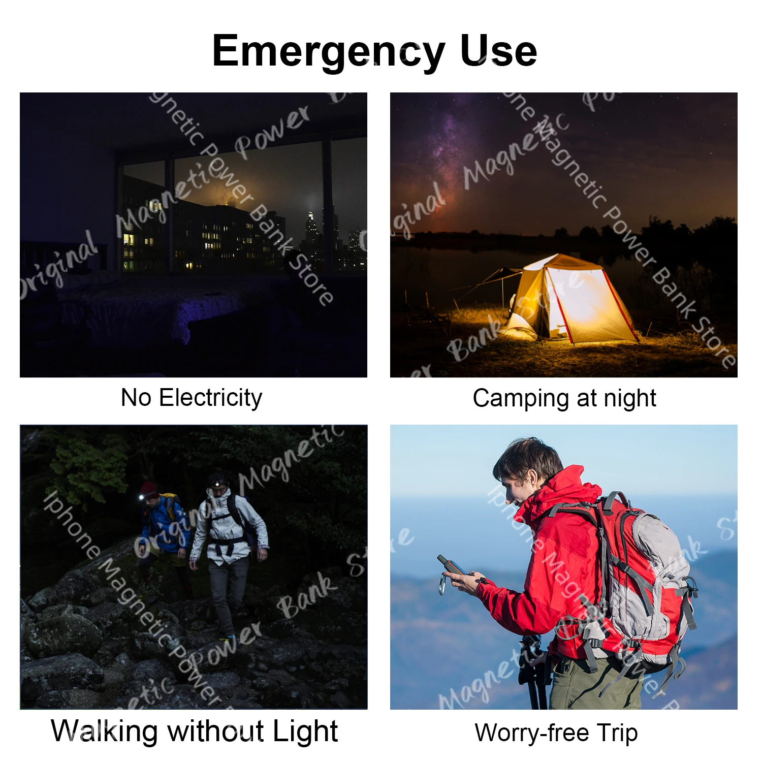 50000mAh Solar Power Bank Portable Large Capacity Charger 120W Super Fast Charging Camping Battery for Xiaomi IPhone Samsung