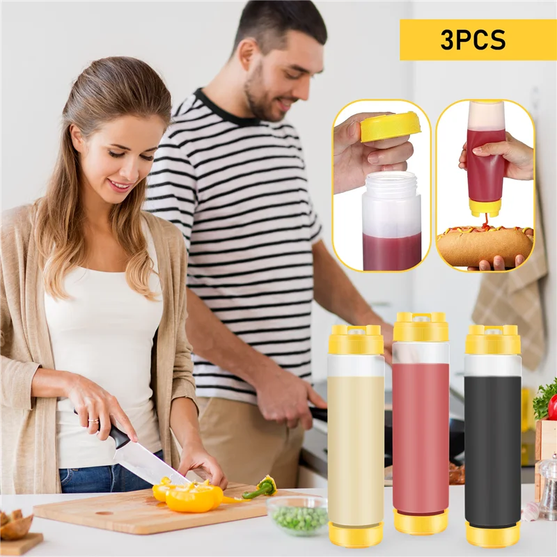 【ホット】逆さプラスチックスクイズボトル 16 オンス詰め替 - Sauce Squeeze Bottle のレビューと価格