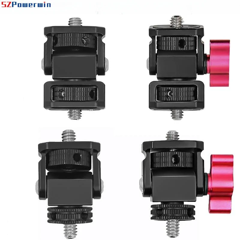

Snail Tripod Head Monitor Mount Swivel and Tilt Adjustable 1/4” ARRI Ball Head Cold Shoe for GoPro Action Camera Light Bracket