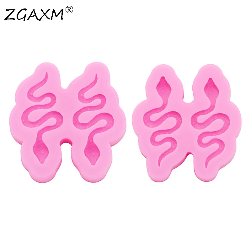 LM 58-DIY Snake earrings Silicone Mold shaker resin polymer clay Animal Jewelry Mold Cake Candy Cookies chocolate Silicone Mold