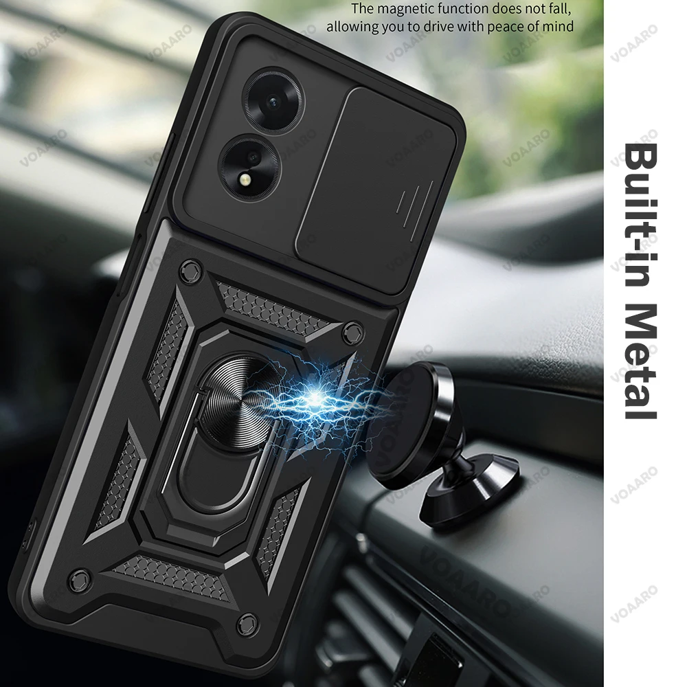 Slide Lens Push Window Protective Funda for Huawei Nova Y72 4G Case Magnetic Ring Stand Holder Armor Cover Anti-knock Back Capa