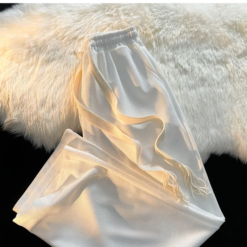 アメリカンスタイルカジュアルスポーツパンツ男性女性ルーズワイドレッグ秋春夏ストレートカット長ズボン