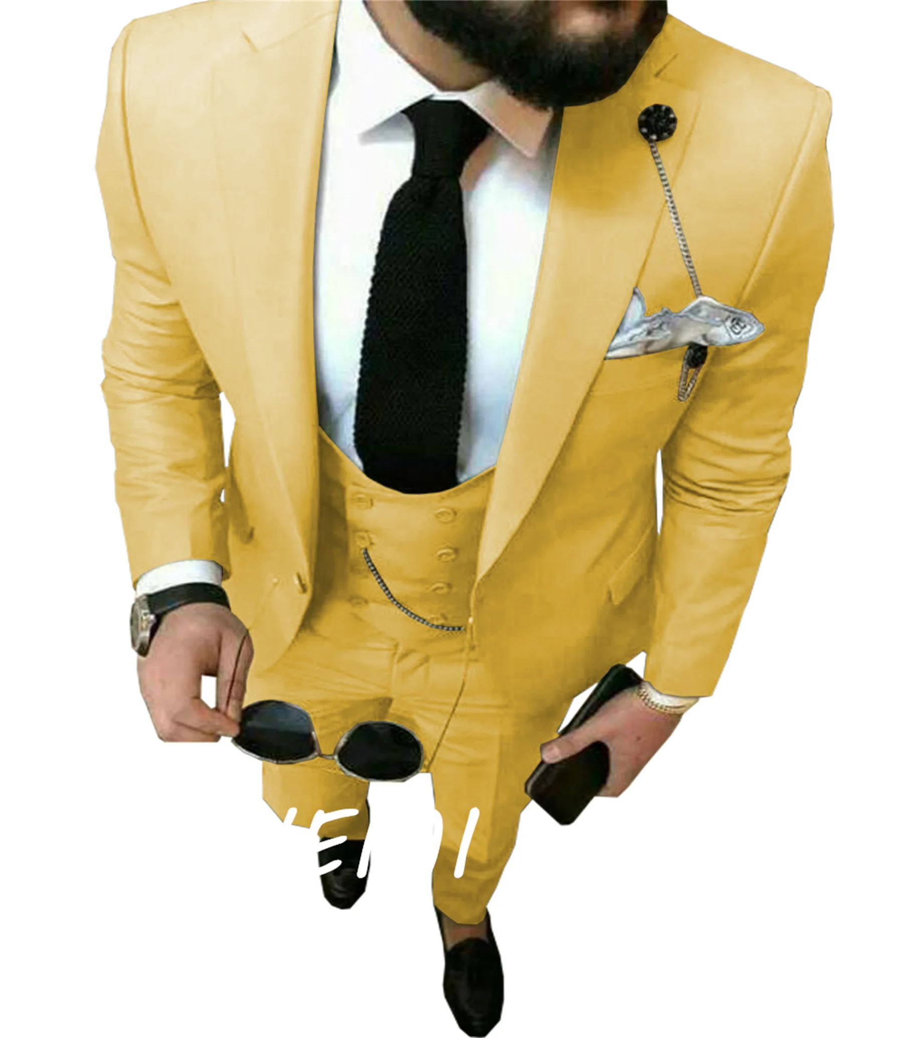 

CustomizedSlim Fit Designs Groom Tuxedos Wedding Men Suits Notch Lapel Three Pieces Gentle Groomsmen Blazers Male Jacket Costume