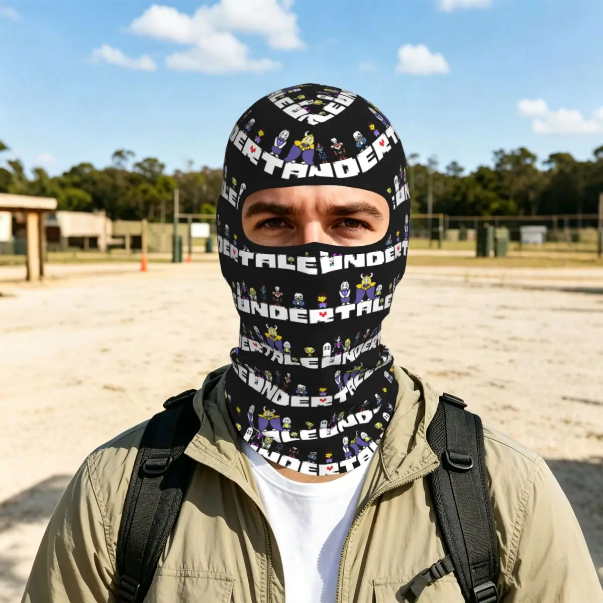 Graphic Video Game Undertale Monster Friend Thin Balaclava Full Face Mask Sun Protection Neck Gaiter For Motorcycle Outdoor