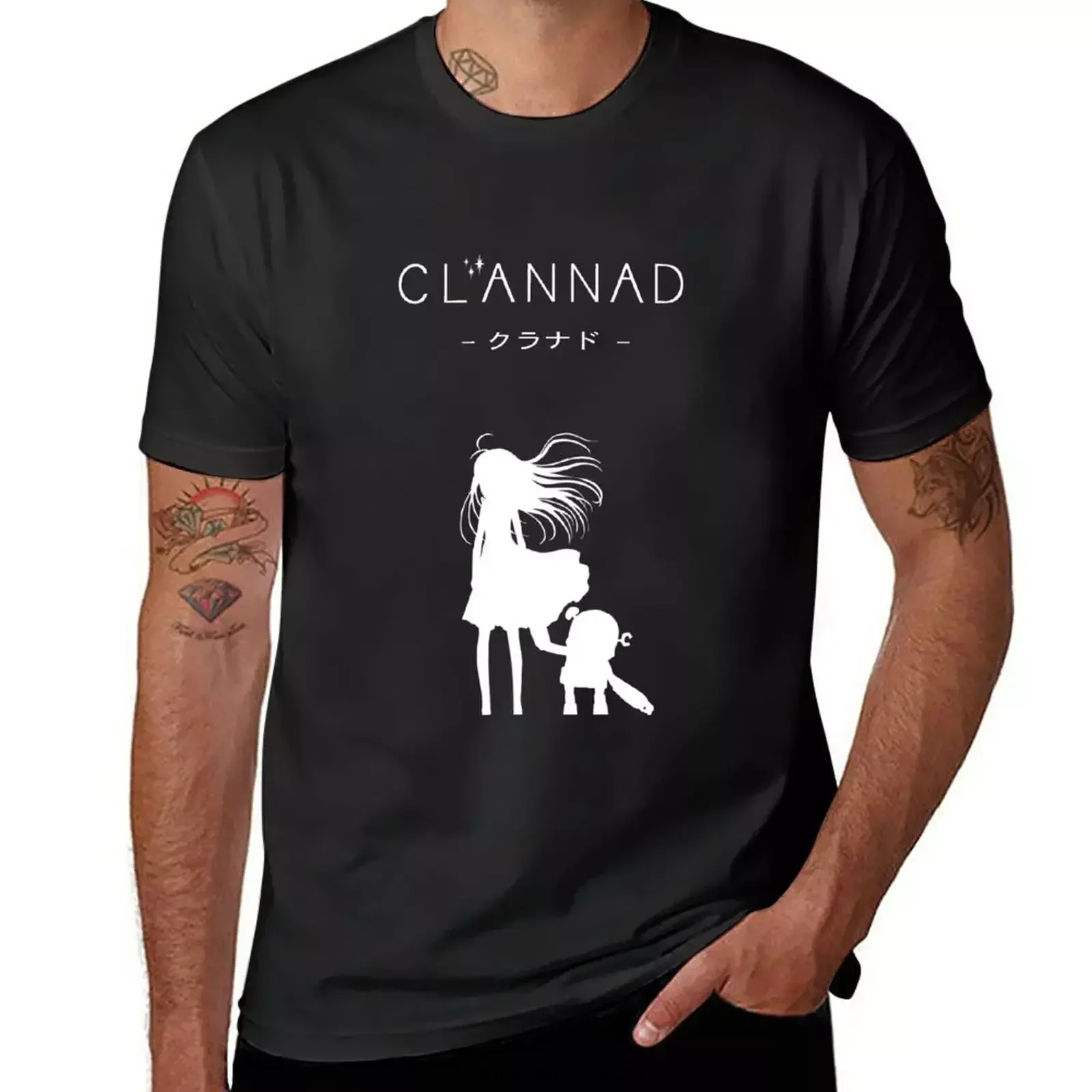 CLANNAD - Girl & Robot (White Edition) T-Shirt heavyweights quick drying shirts graphic tees t shirts for men graphic