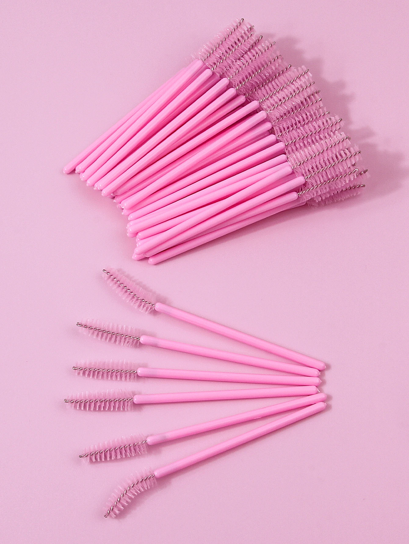 50 قطعة فرشاة ماسكارا حلزونية، تمديد الرموش، مشط تجعيد، فرشاة حواجب، أداة فرشاة مكياج معلبة محمولة متعددة الوظائف #5