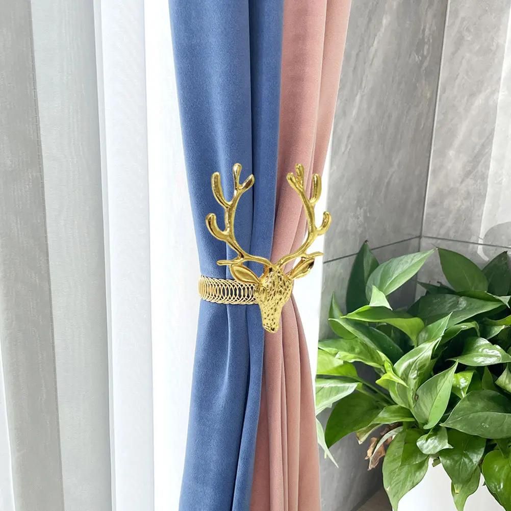 

2Pcs Metal Christmas Theme Curtain Holdbacks Reliable Fastener Buckle for Home Decor Easy to Use Christmas Curtain Holdback