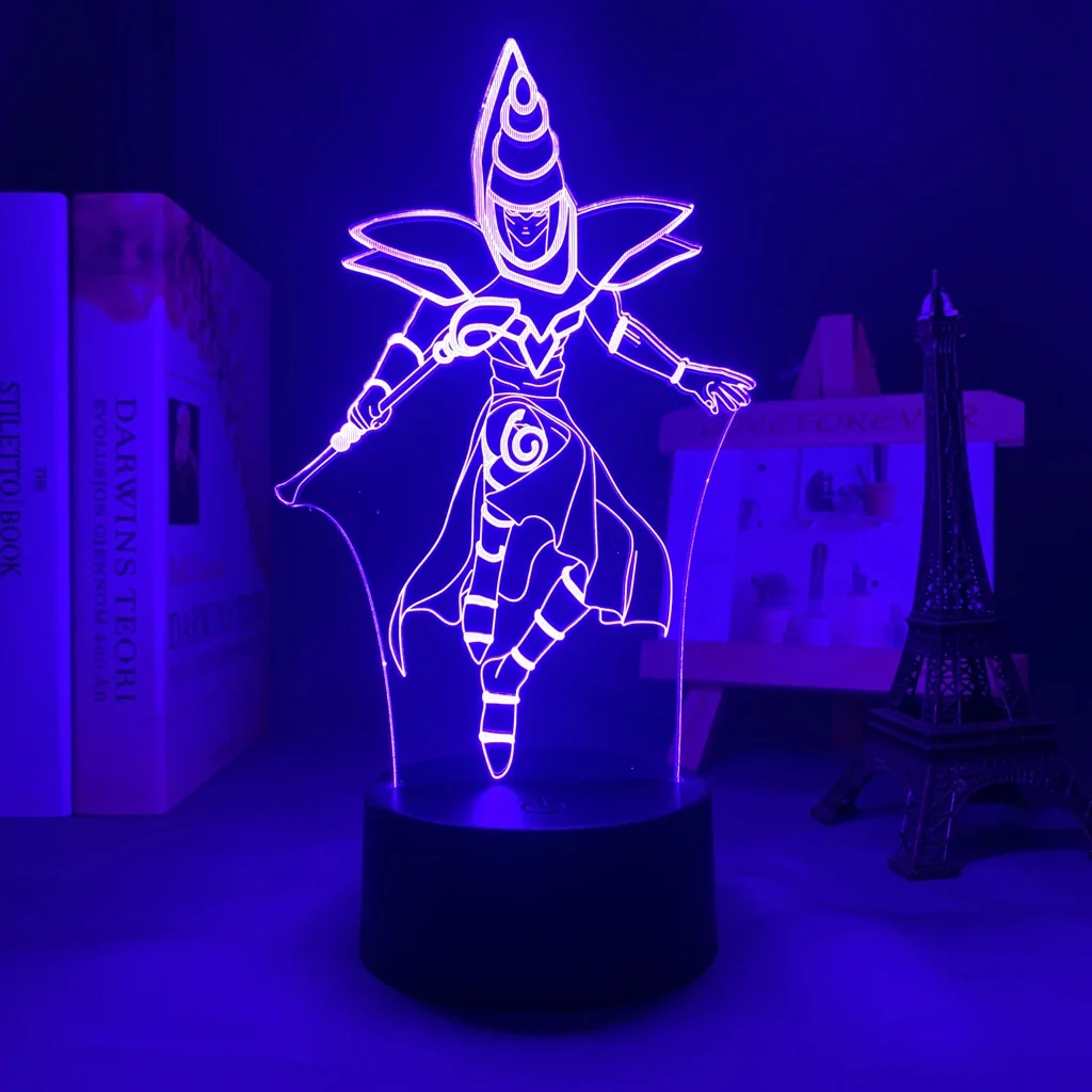 Led Light Anime Yu Gi Oh Dark Magician For Kids Bedroom Decoration Nightlight Child Birthday Gift Room Decor 3d Lamp Manga