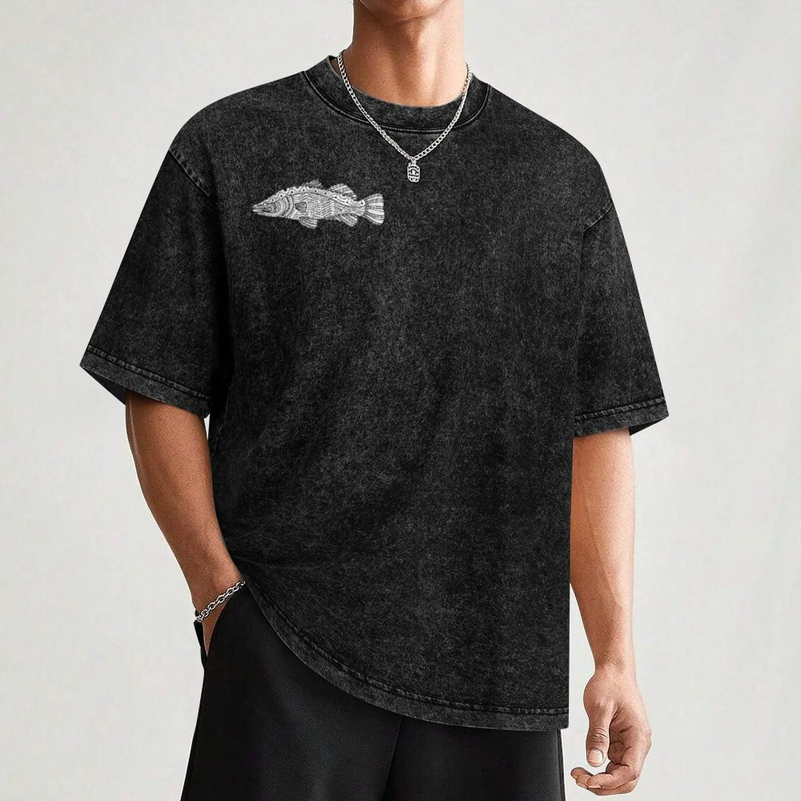Barramuni Tribal Fish T-Shirt Fashion Graphic Tee for Men