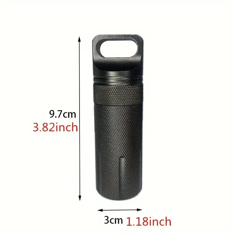 Aluminum Alloy Waterproof Pill Case - Portable Sealed Medicine Bottle, First Aid Outdoor Storage Container, Single Piece image 2