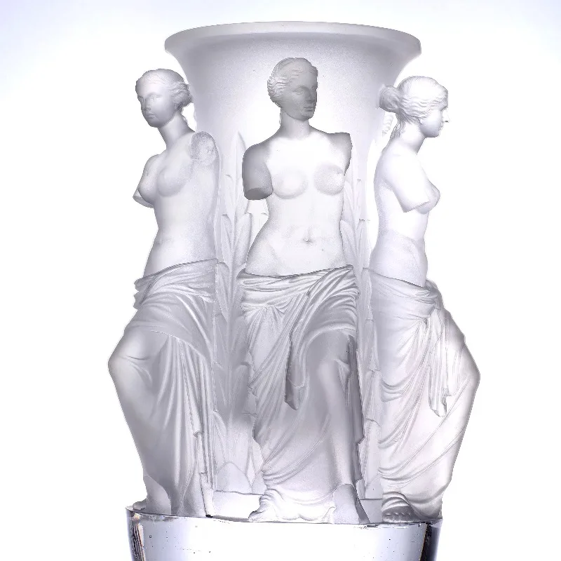 Sculpture glass crystal lost wax casting museum, fine art luxury home decoration