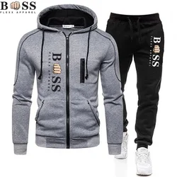 Conjunto Sportswear 2 peças para homens, roupas de marca, roupas esportivas, outono, 2024