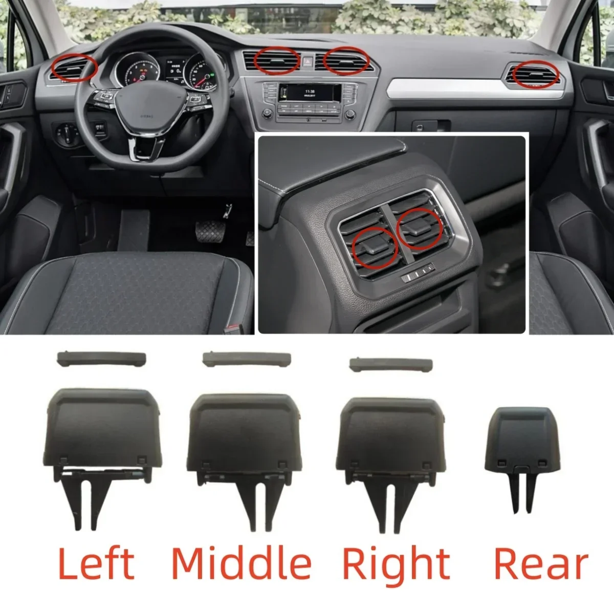 1/2/4/6PCS for VW Tiguan 2 AD MK2 R-line 2017-2021 Dash A/C Air Vent Outlet Grill Tab Adjust Clip Trim 5NN819728 Car Accessories