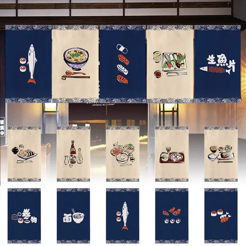 Japanese Sushi Restaurant Signboard Tea Room Kitchen Partition Door Head Curtain Flag Curtain Window Ramen Izakaya Short Curtain