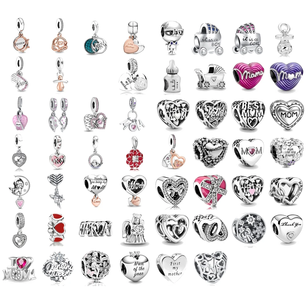 

Новинка 925, серебро, День матери, любовь, роза, подвески для коляски, подвески, бусины, подходят для оригинальных браслетов, браслеты, ювелирные изделия «сделай сам» для женщин