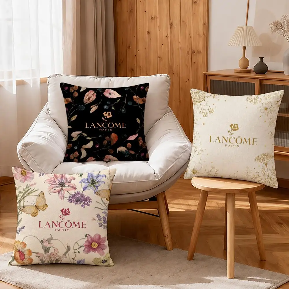Brand Lancome Cushion Cover Linen Anti-Mite Antibacterial Cushion Cover Invisible Zipper Sofa Decor