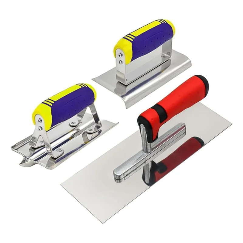 

RMWIN-Набор инструментов для бетона, 3-х предметный набор из нержавеющей стали с плоской ручкой, лопаточный цементный набор, каменный набор для рукоделия