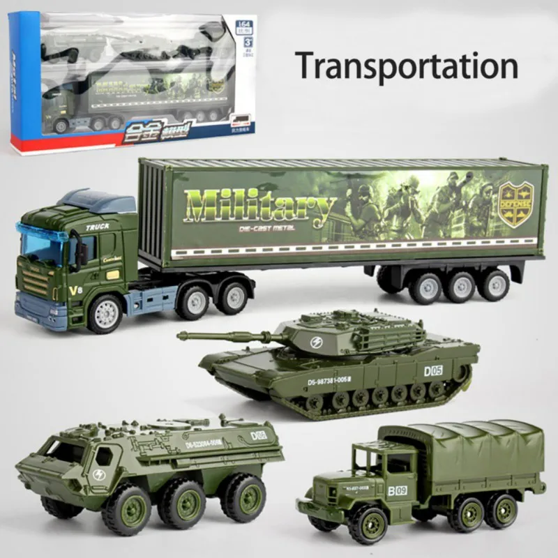 Big Container Transporter Play Set 3PCS Mini Engineering Vehicle Car Model Toys Kids Boys Gifts Truck Transporter Child Gifts