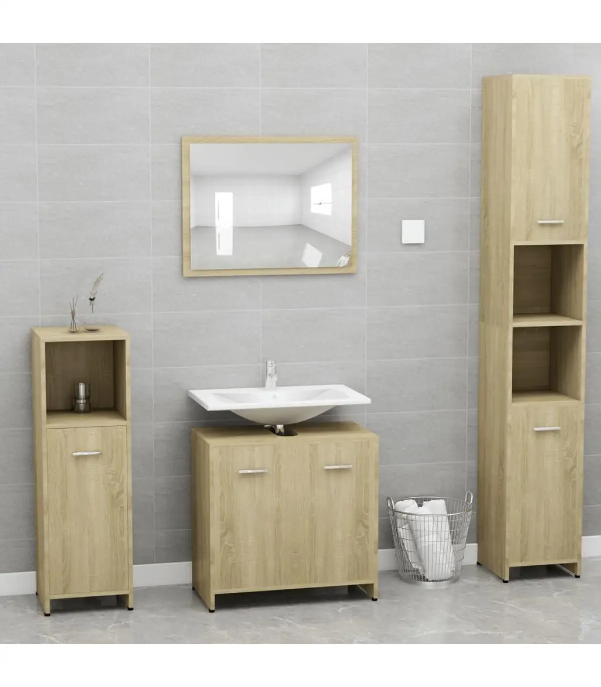 Bathroom Furniture oak plywood bathroom furniture set