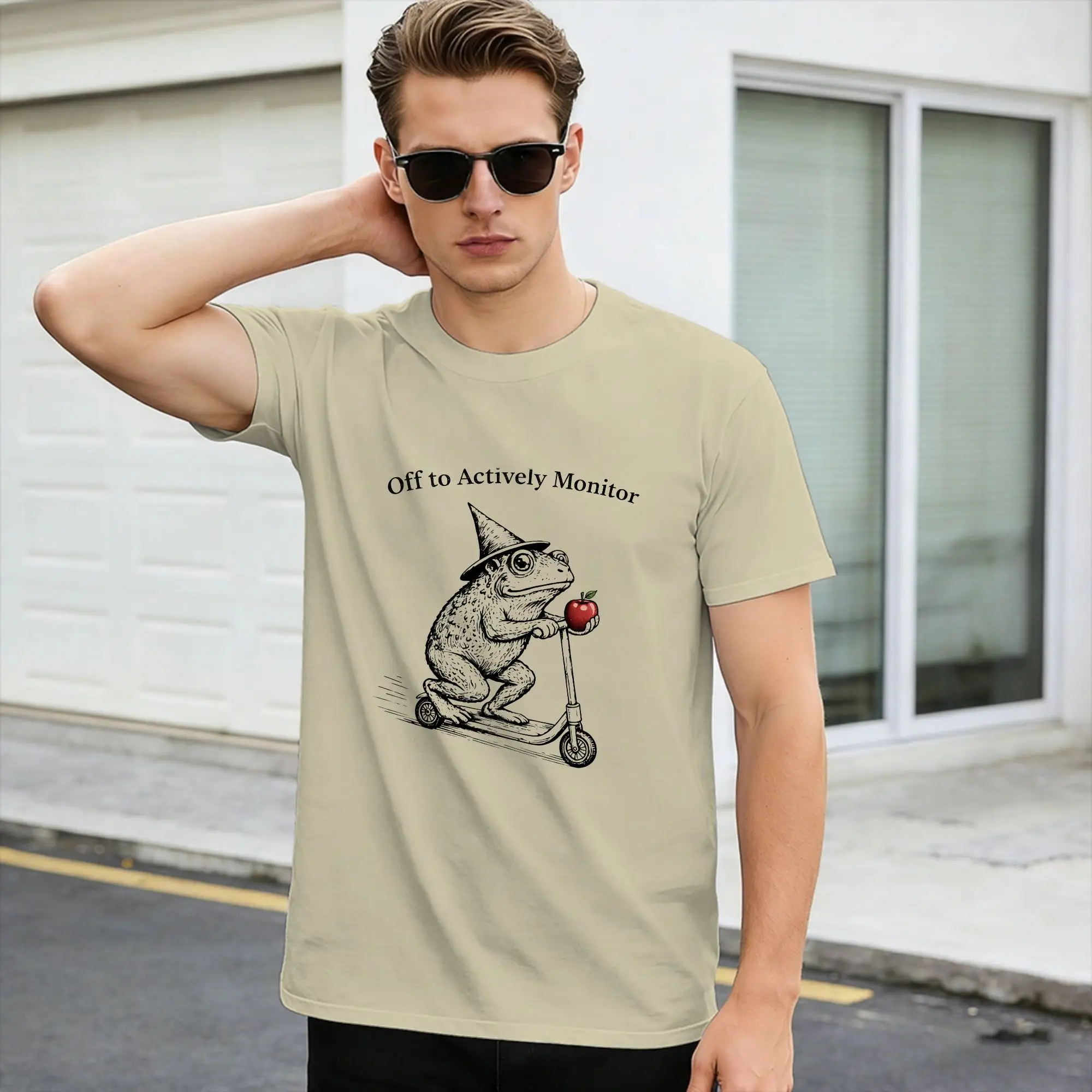 Men Off to Actively Monitor T Shirts frog 100 Cotton Clothes Summer Classic Short Sleeve T Shirt O-Neck Hippie Loose Tshirt,