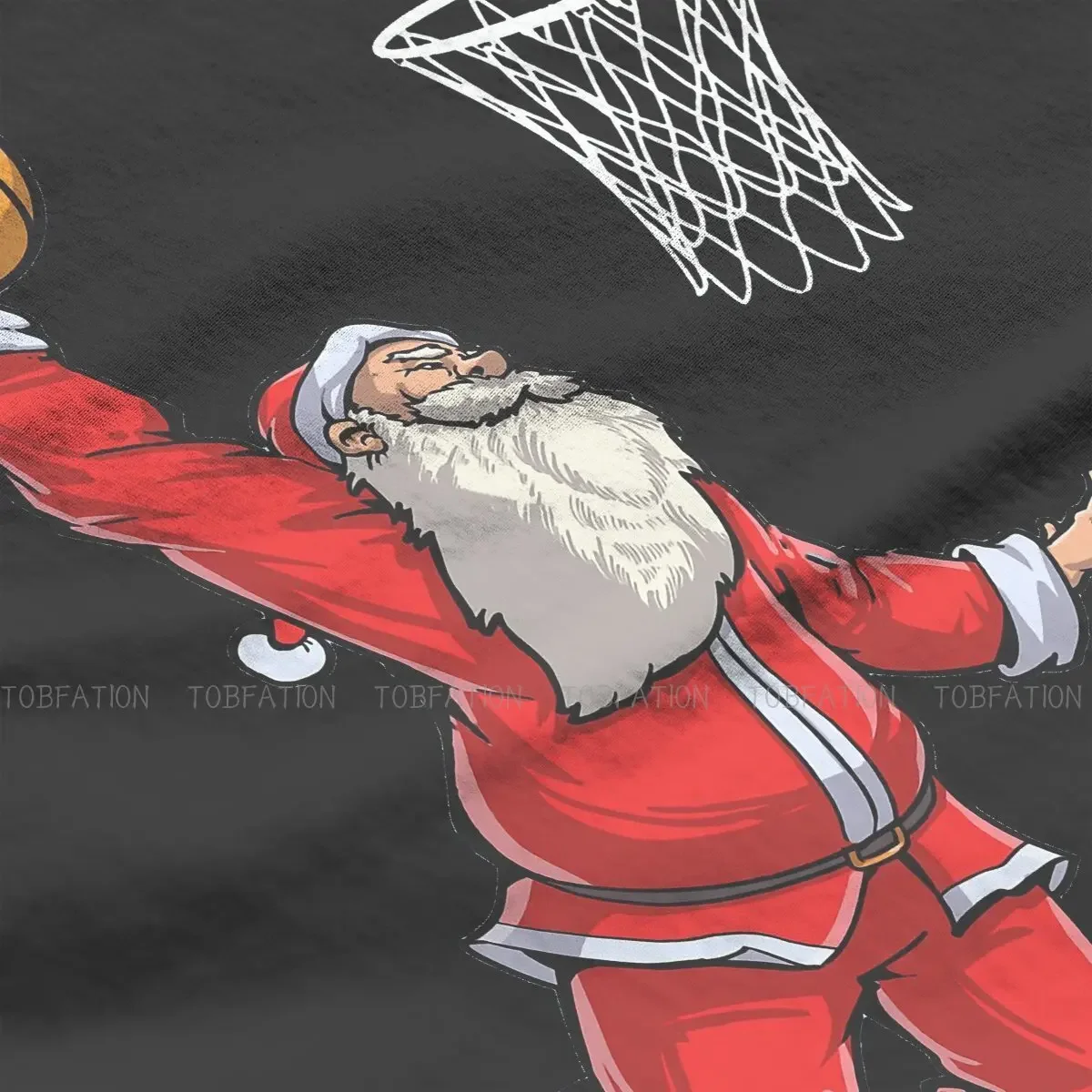 Basketball Santa O Neck TShirt Marry Christmas Day Pure Cotton Classic T Shirt Man's Clothes Individuality