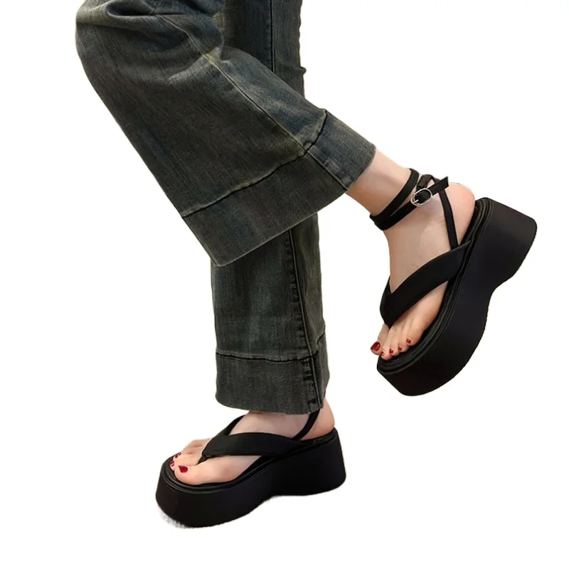 

Fashion Clip Toe Ladies Elegant Party Dress Gladiator Sandalias Summer Women Platform Wedges Heel Sandals