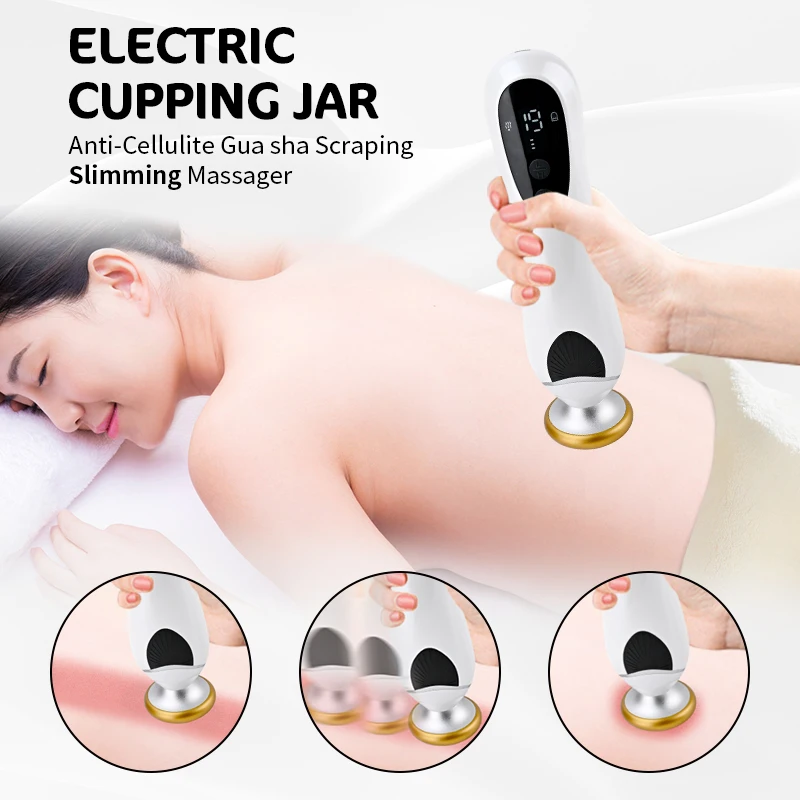 Electric Gua Sha Instrument Meridian Dredging Fat Burning Slimming Body Cupping Machine Soothing Tension Muscle Massage Device V