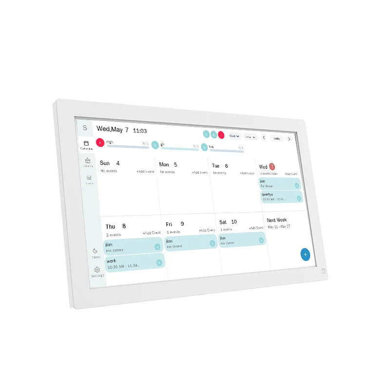 14 Inch Touchscreen LCD Digital Photo Frame Calendar Family Planner 32GB Memory MP4 Playback MP3 Housework Schedules Table