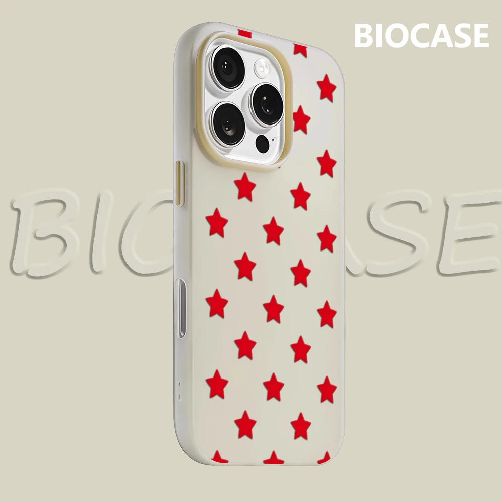 Cream Red Stars Iph…