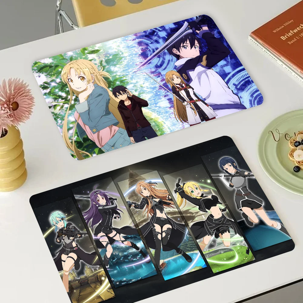 Sword Art Online Table Drain Pad Tabletop Absorbent Draining Mat Tableware Mats Placemats For Table Decor