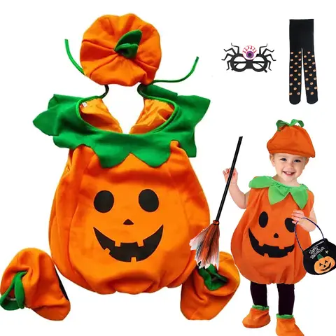 Kids Halloween Pumpkin Costume for Toddler Boys Girls Party Costume Romper Toddler Baby Jumpsuit Cosplay Children Clothes