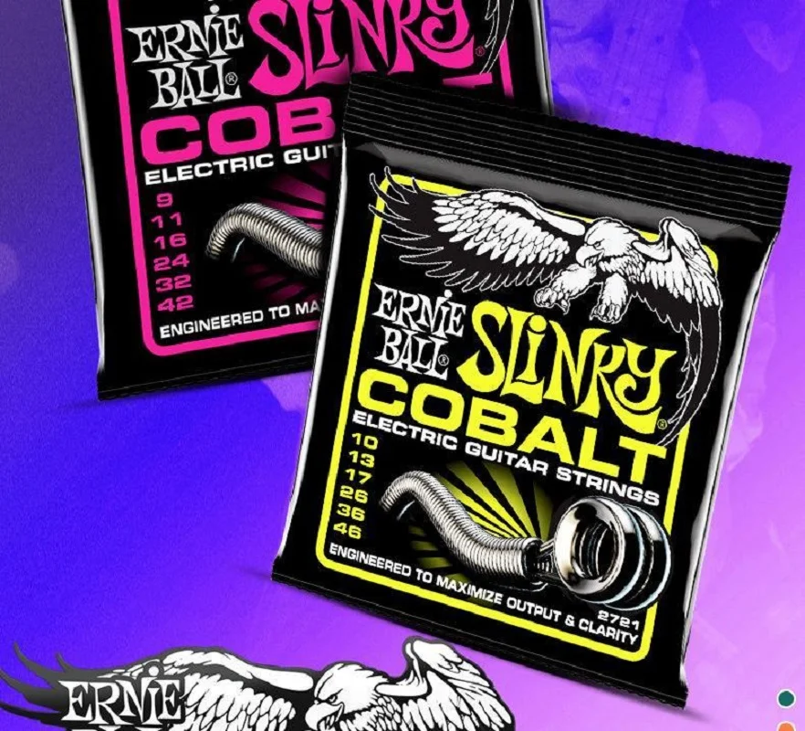 Ernie Ball kobalt struny do gitary elektrycznej 2723 9-42 Super Slinky zestaw 2721 2727 gitara akcesoria