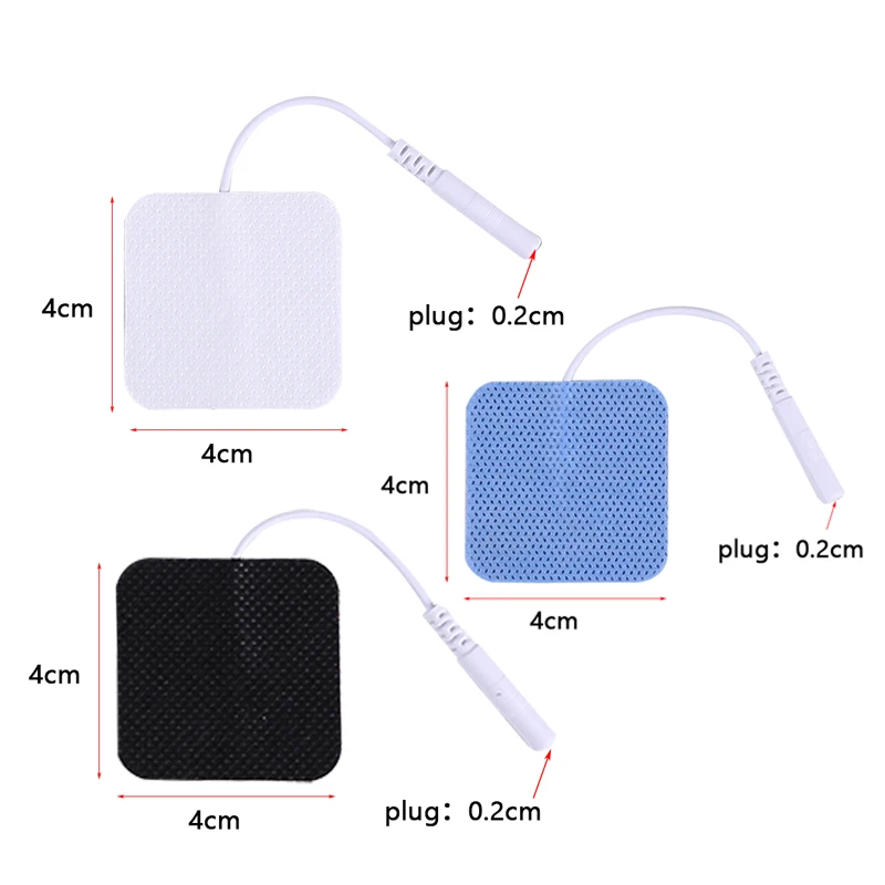 10 Buah 2Mm Plug Dapat Digunakan Kembali Bantalan Elektroda Tens Bukan Tenun Elektroda untuk Mesin Fisioterapi Stimulator Otot Listrik