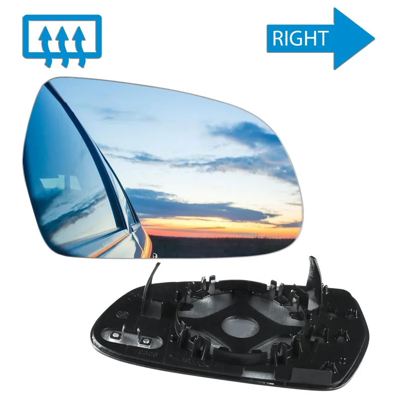 For Audi A3 8P A4 B8 A5 Wing Door Mirror Glass Heated Convex Right Hand Side O/S