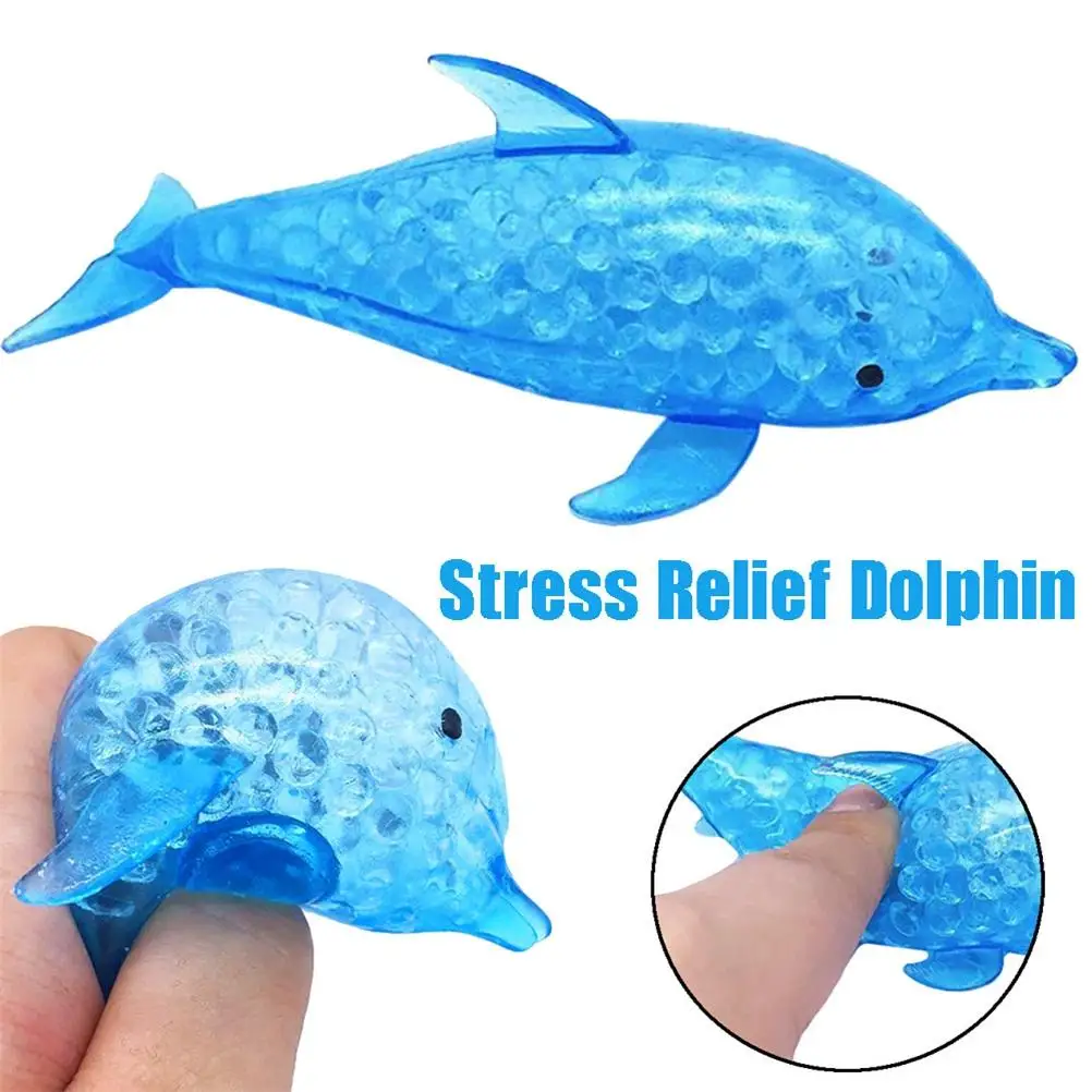 Squeeze Balls Filled  10ml Stress Relief Portable Squeezable Animal Squeeze Bead  Blue Decompression for Home