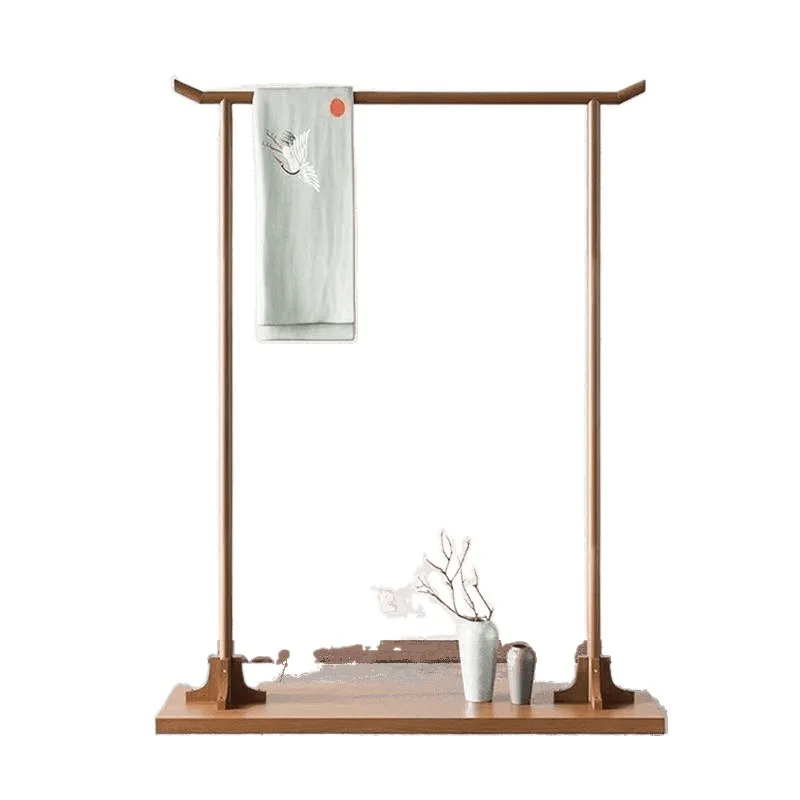 

New Chinese style solid wood hanger vertical homestay teahouse hotel retro simple coat rack bedroom