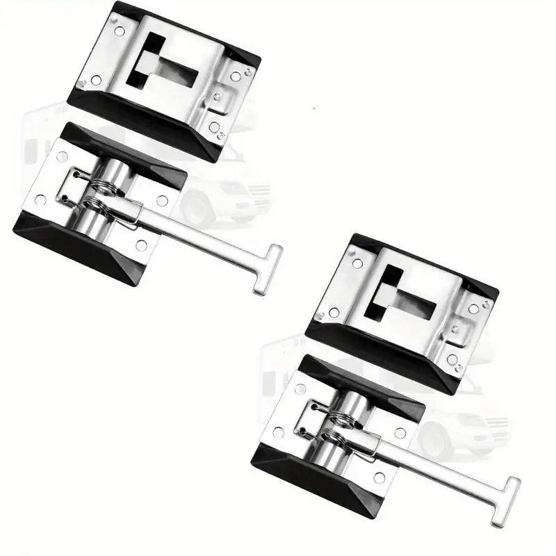 1set Stainless Steel RV Door Holder Metal T-Style Entry Door Catch for Camper Trailer Motorhome Hook & Keeper Hardware Bracke