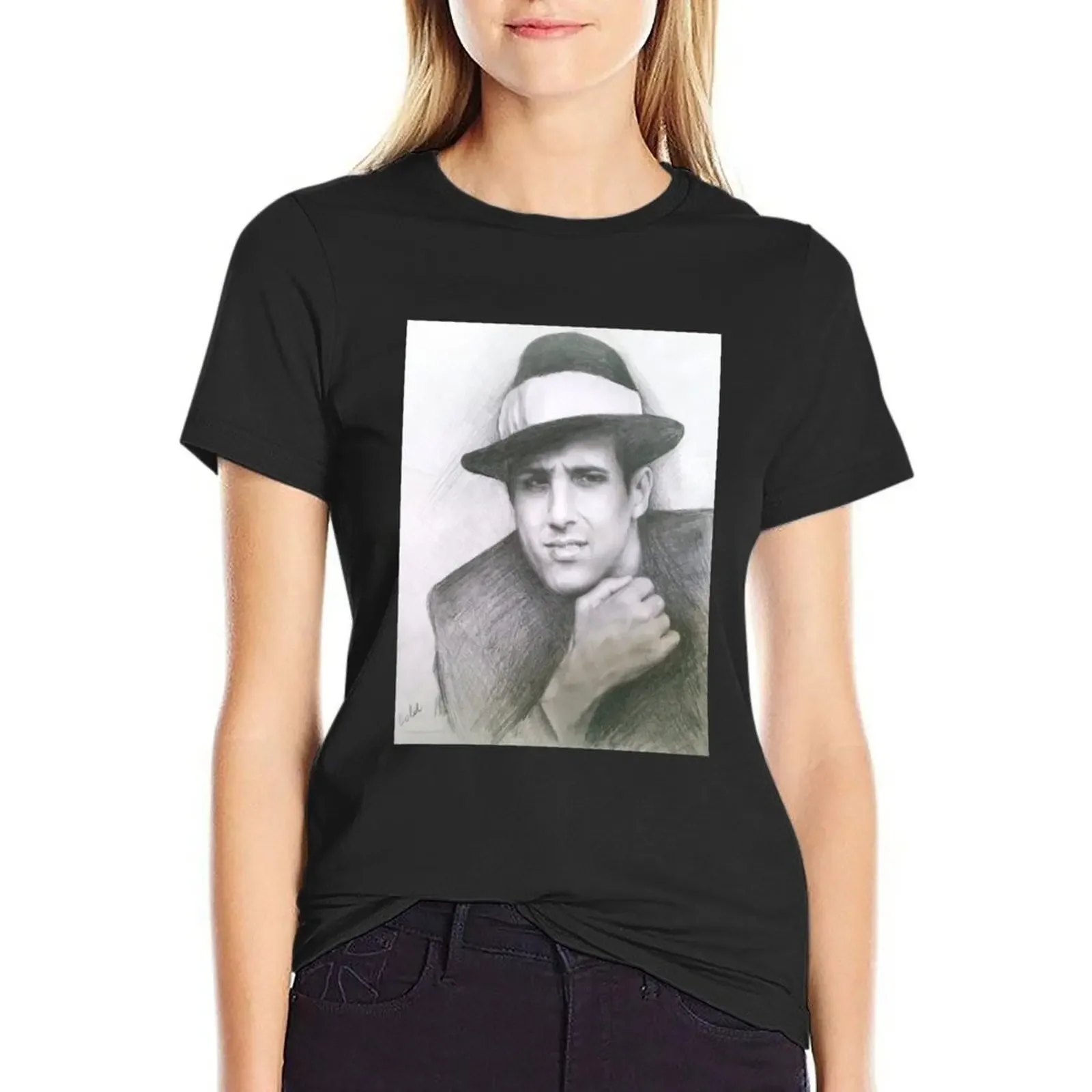 

Adriano Celentano T-Shirt vintage cute tops lady clothes sublime cat shirts for Women