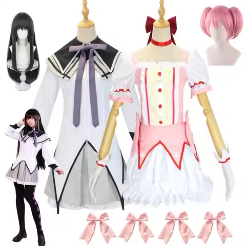 Anime Magical Girl Puella Magi Madoka Magica Homura Akemi Kaname Madoka Cosplay Costume Fighting Uniforms for Mahou Shoujo