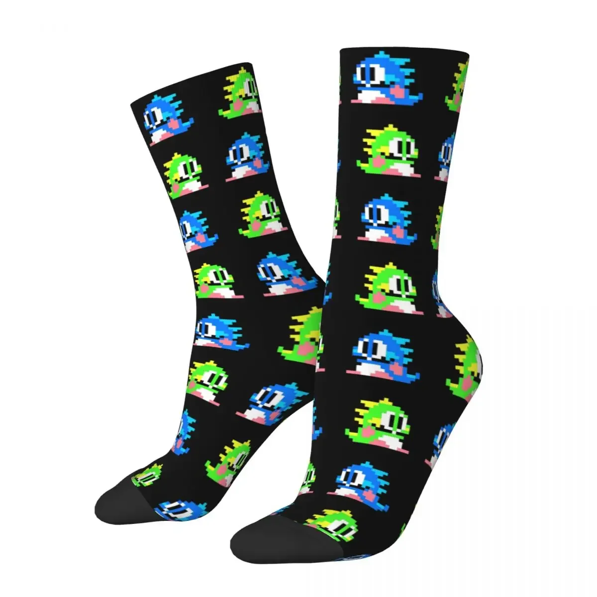 Happy Funny Male Men Socks Hip Hop 8-Bit Bubble Bobble Dragons Sock High Quality Women Socks Spring Summer Autumn Winter