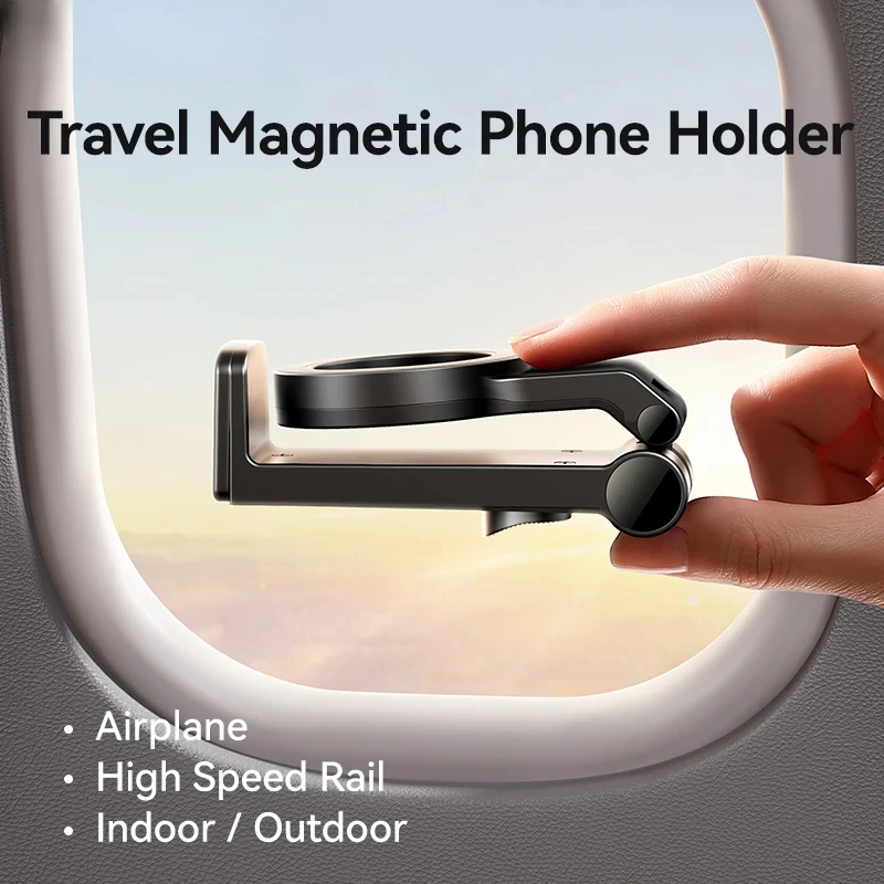 

ftvae Magnetic Travel Phone Holder Airplane Phone Mount Hands-Free Flexible Rotation Airplane Phone Mount Holder For iPhone